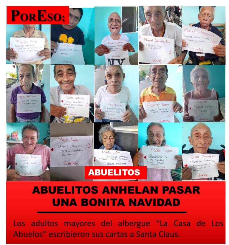 AYUDEMOS. ABUELITOS ANHELAN PASAR UNA BONITA NAVIDAD