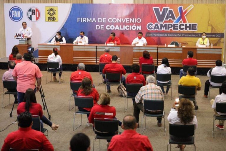 FIRMAN PAN, PRI Y PRD, CONVENIO DE COALICIÓN “VA POR CAMPECHE”.