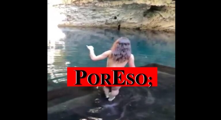 BAÑANDOSE SIN ROPA, VUELVE HACER DE LAS SUYAS, AHORA OFENDE UN CENOTE SAGRADO