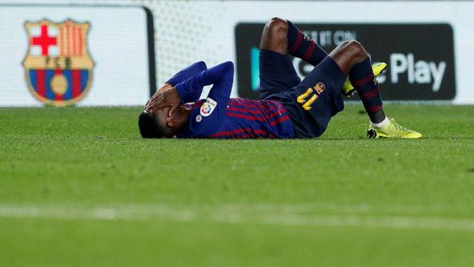 Dembélé, otra vez es baja del Barcelona por una lesión
