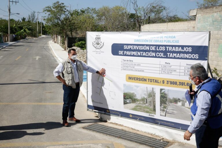 Ayuntamiento continúa con la construcción de infraestructura urbana en colonias de Mérida