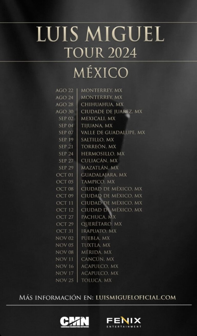 «El Sol Brillará en México: Luis Miguel Anuncia Fechas y Ciudades para su Tour 2024»